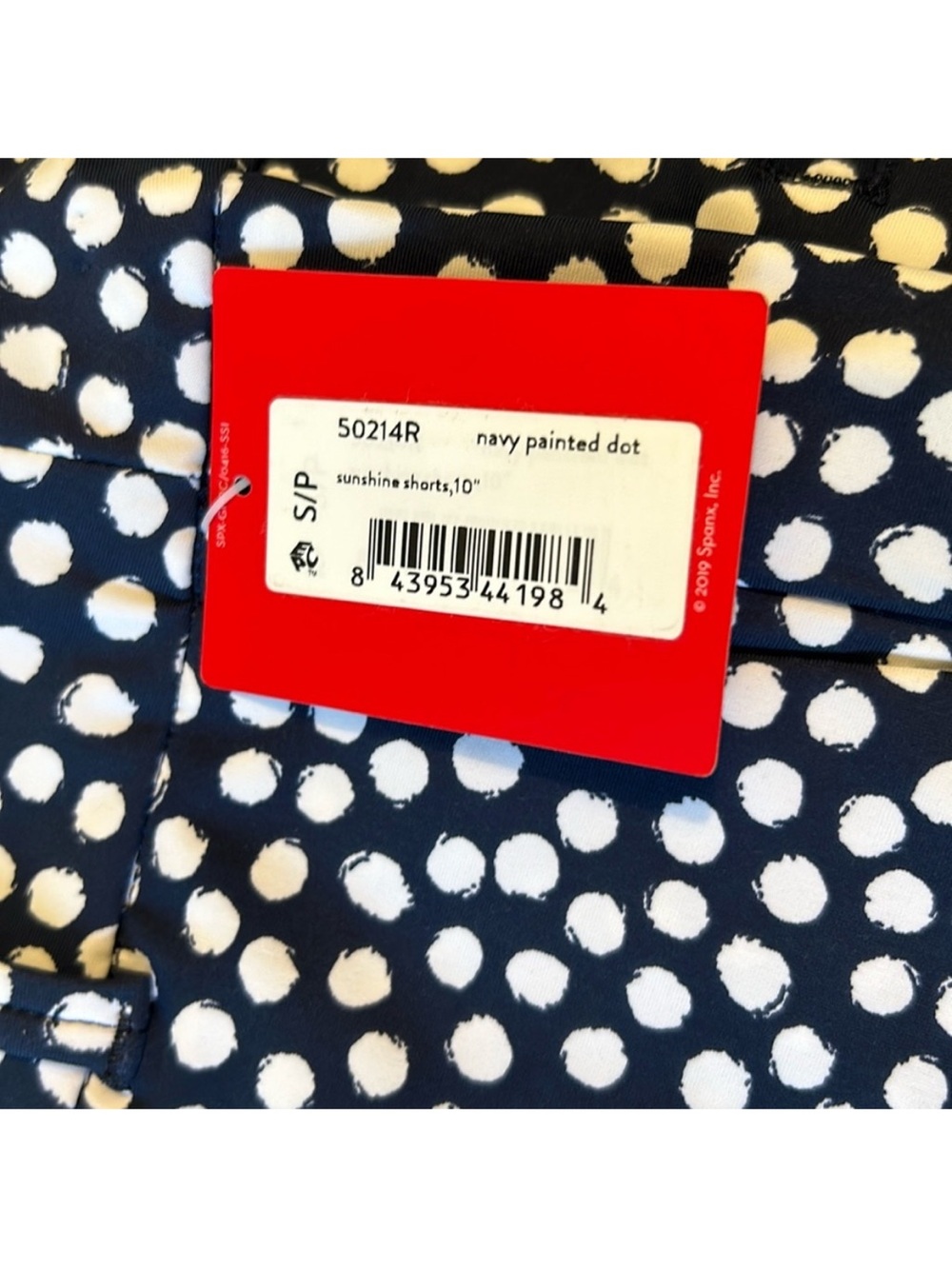 Spanx Small Shorts 10” Sunshine Shorts in Navy Painted Dot NWT - Picture 8 of 8